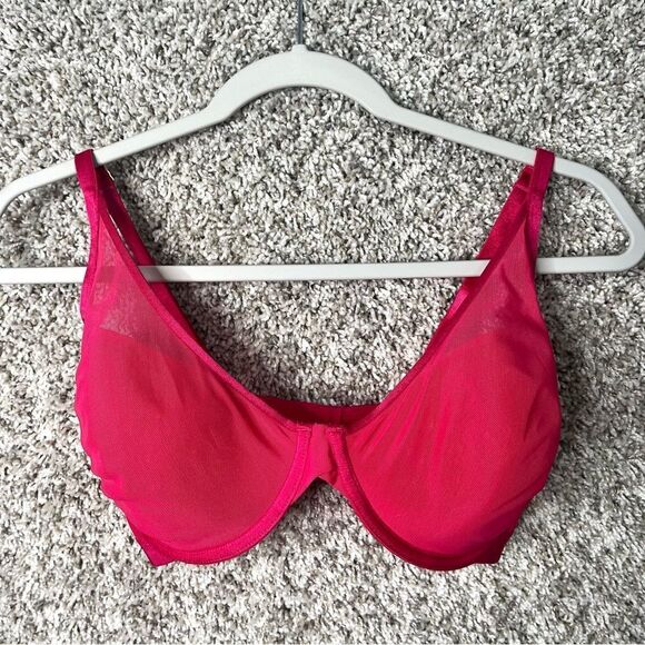 Soma Bra Women’s 34DD Hot Pink Lightest Lift Mesh Plunge - Picture 2 of 5